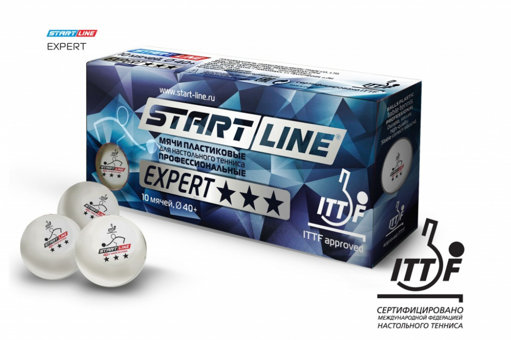 Start Line Мячи Start line  EXPERT V40+ 3* (ITTF) (10 шт) 